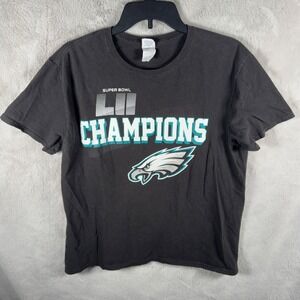 Philadelphia Eagles Super Bowl LII Champions T Shirt Black Delta Ring Spun Large